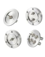 Feedthrough coaxial BNC-R ground shield one side p